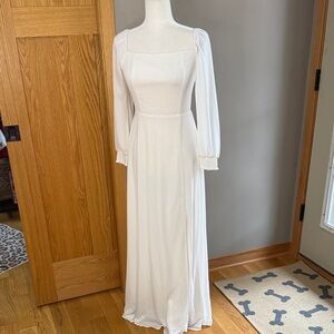 Baltic Born Elegant White Long Sleeve Dress